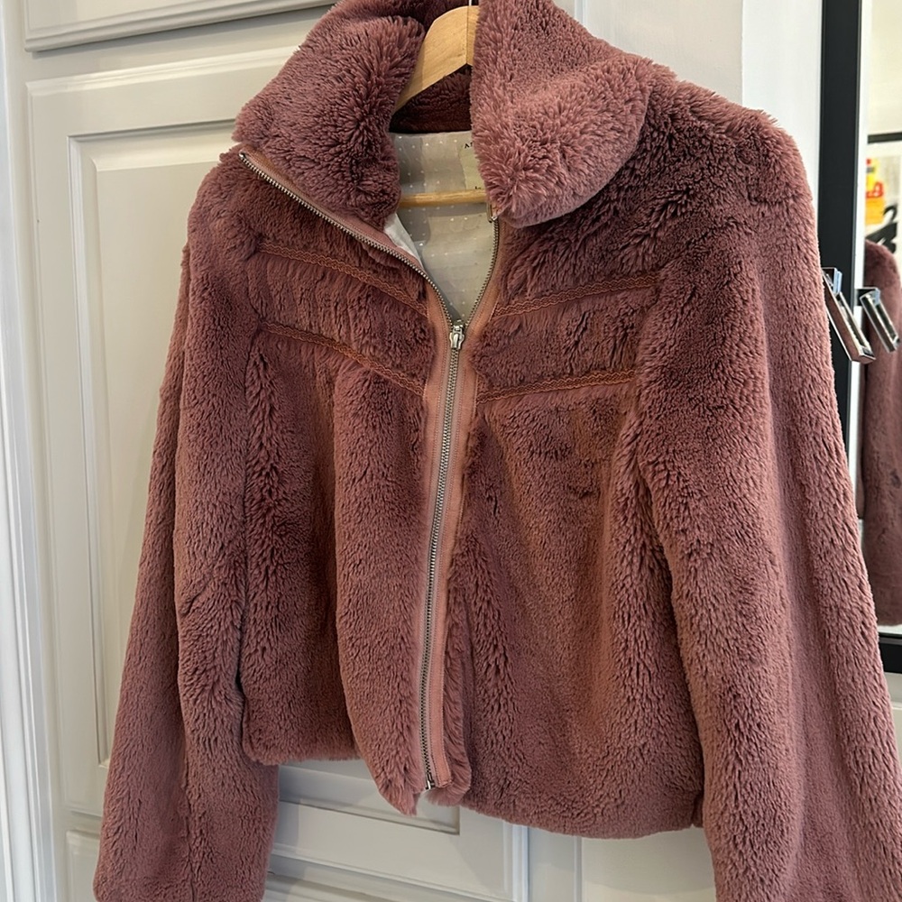 Anthropologie faux fur jacket